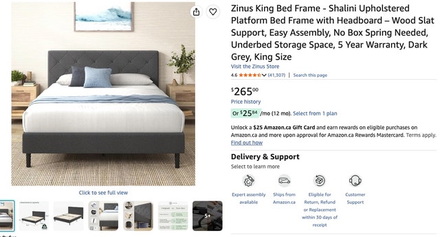 Zinus king bed frame - photo 2