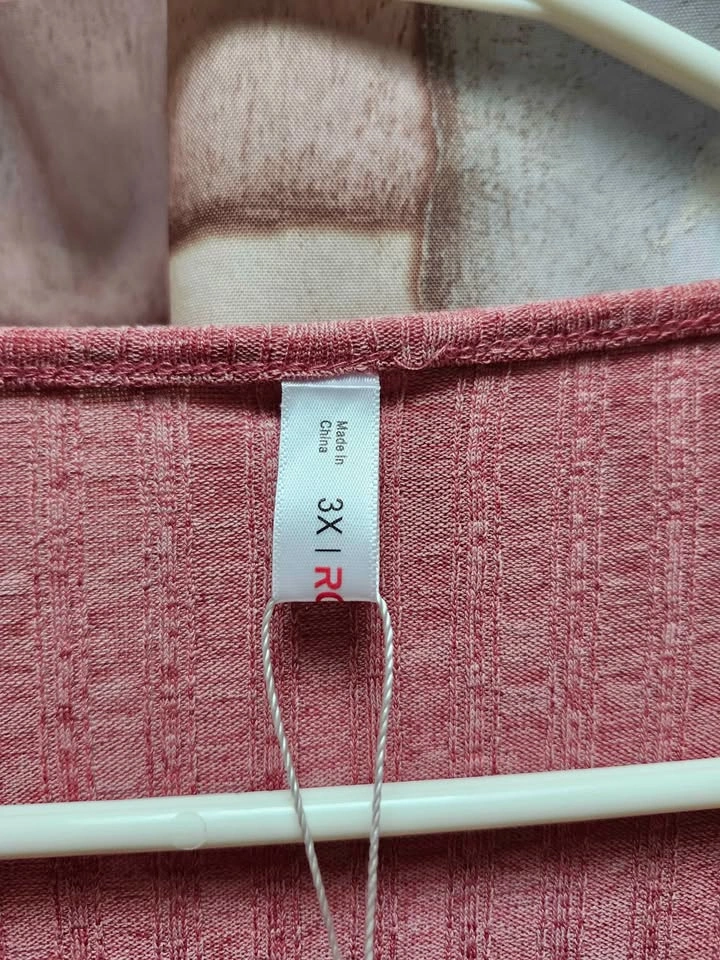 Rosegal Women's 3XL Pink Ribbed Cardigan - photo 3