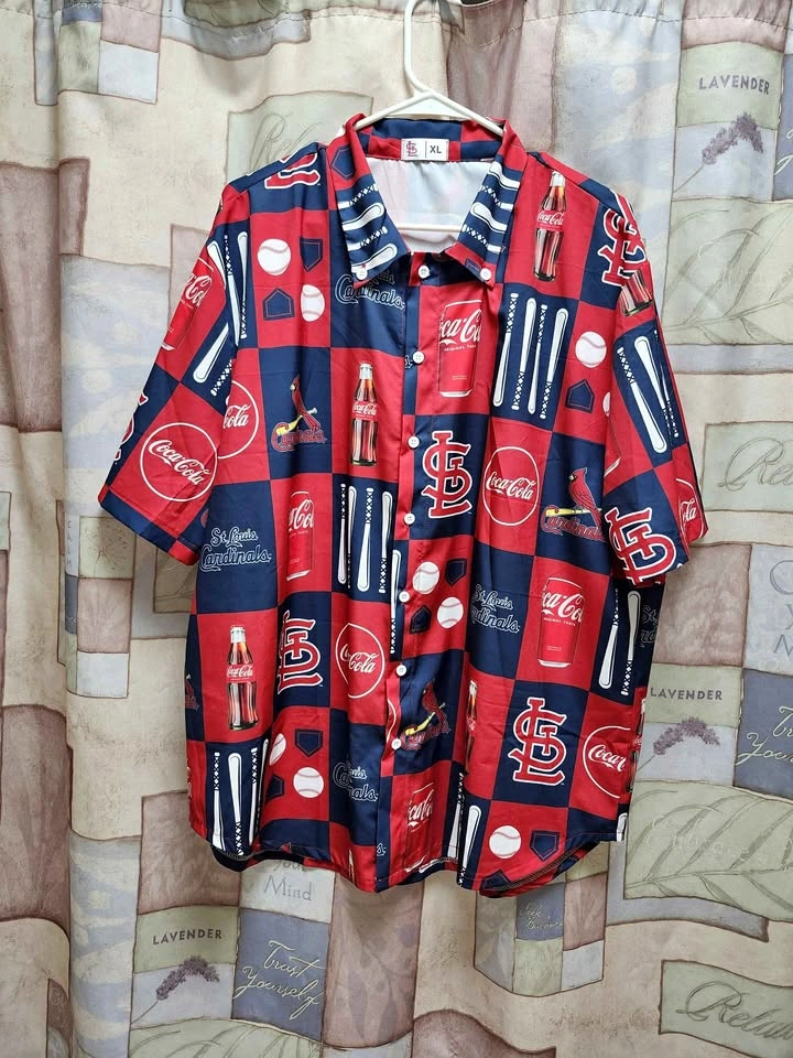 🥤⚾️St. Louis Cardinals Coca-Cola Button Down Shirt XL