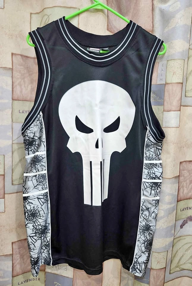 💀Marvel The Punisher Castle Basketball Jersey Black Large