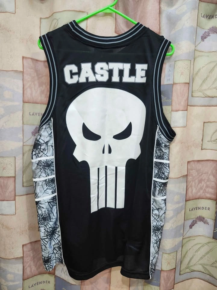 💀Marvel The Punisher Castle Basketball Jersey Black Large - photo 3
