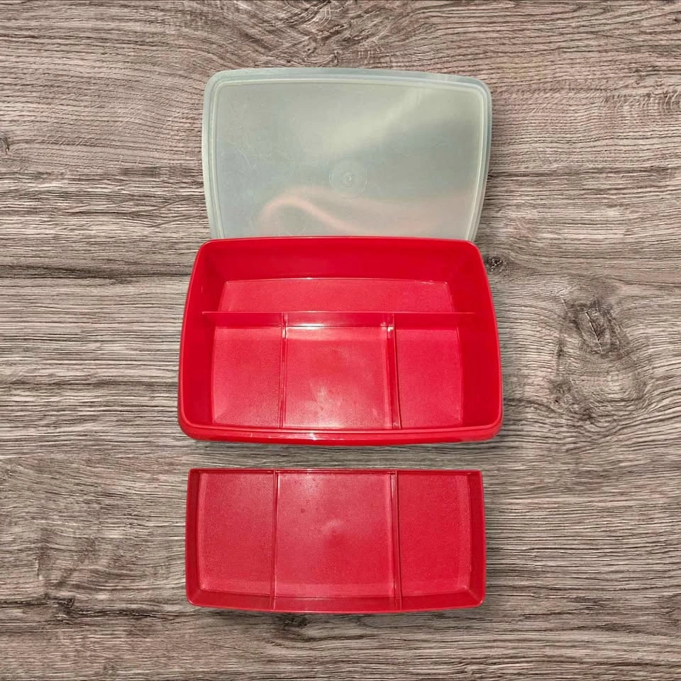 Vintage Red Tupperware Stow-N-Go Organizer