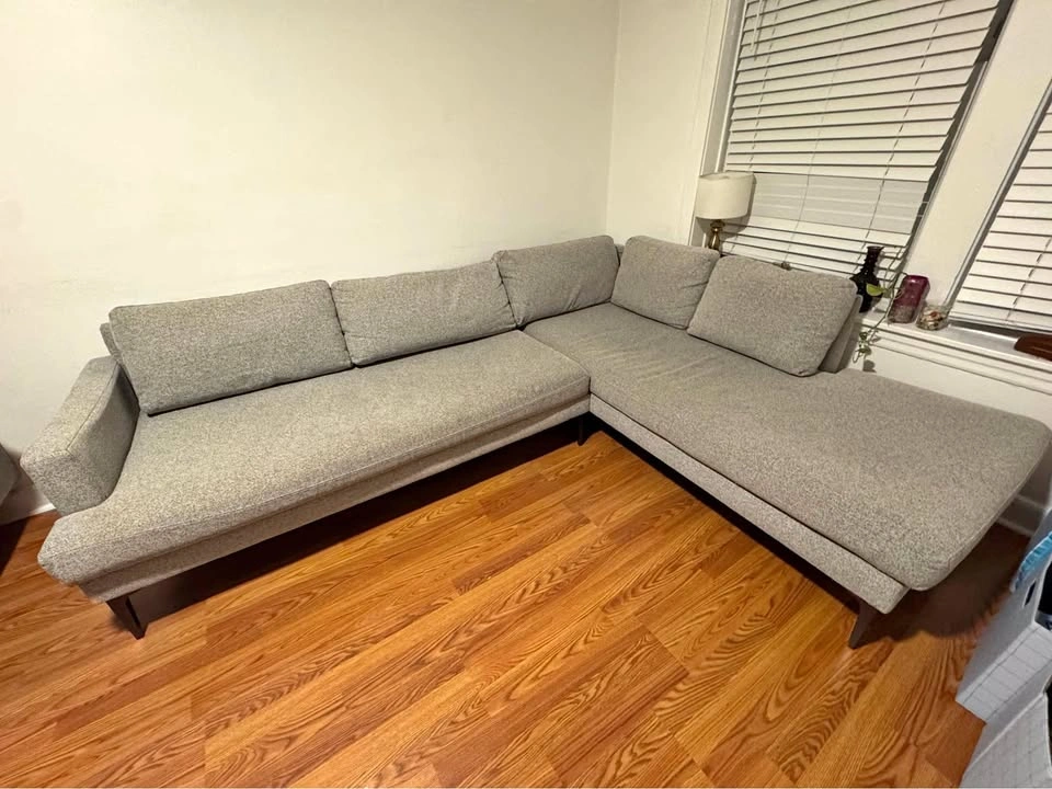 Gray sectional couch