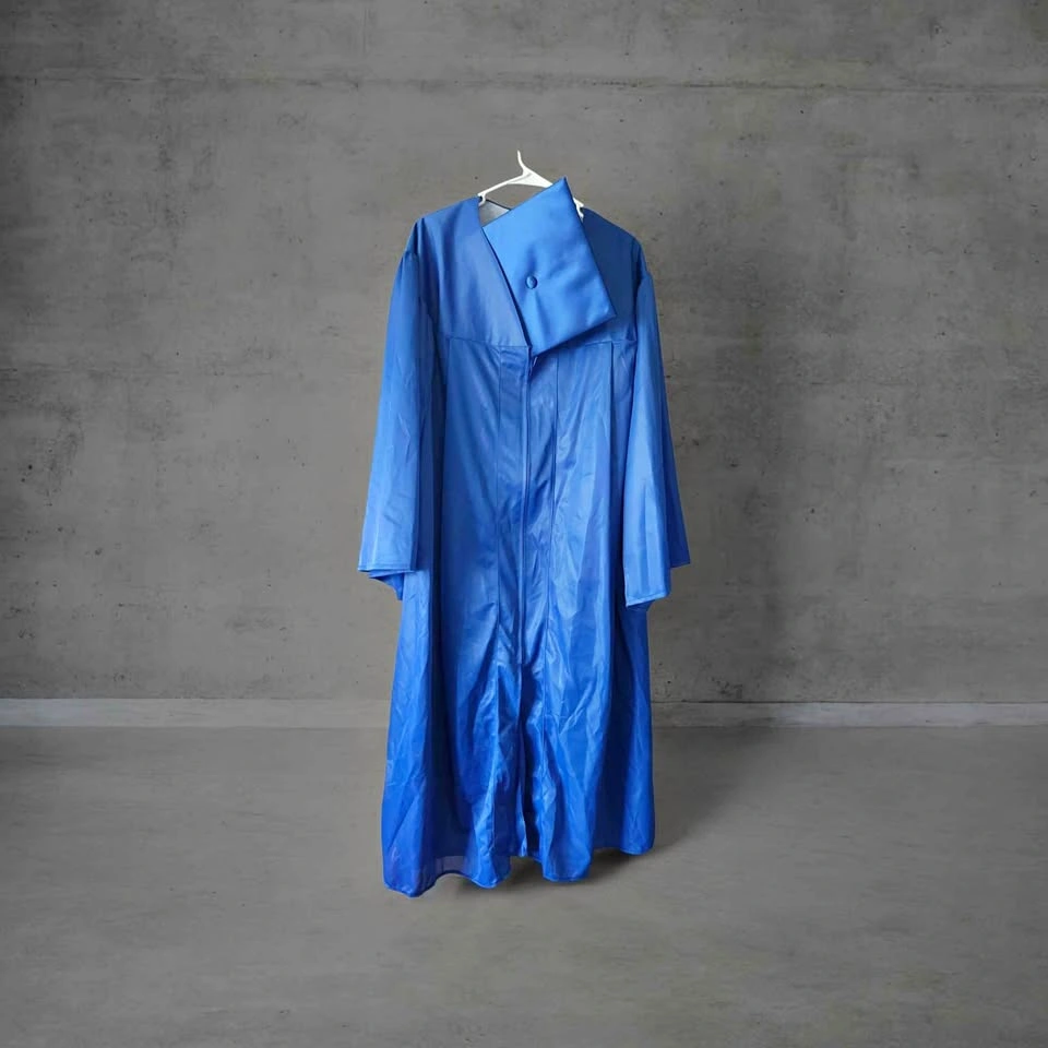 Blue Graduation Cap and Gown Set