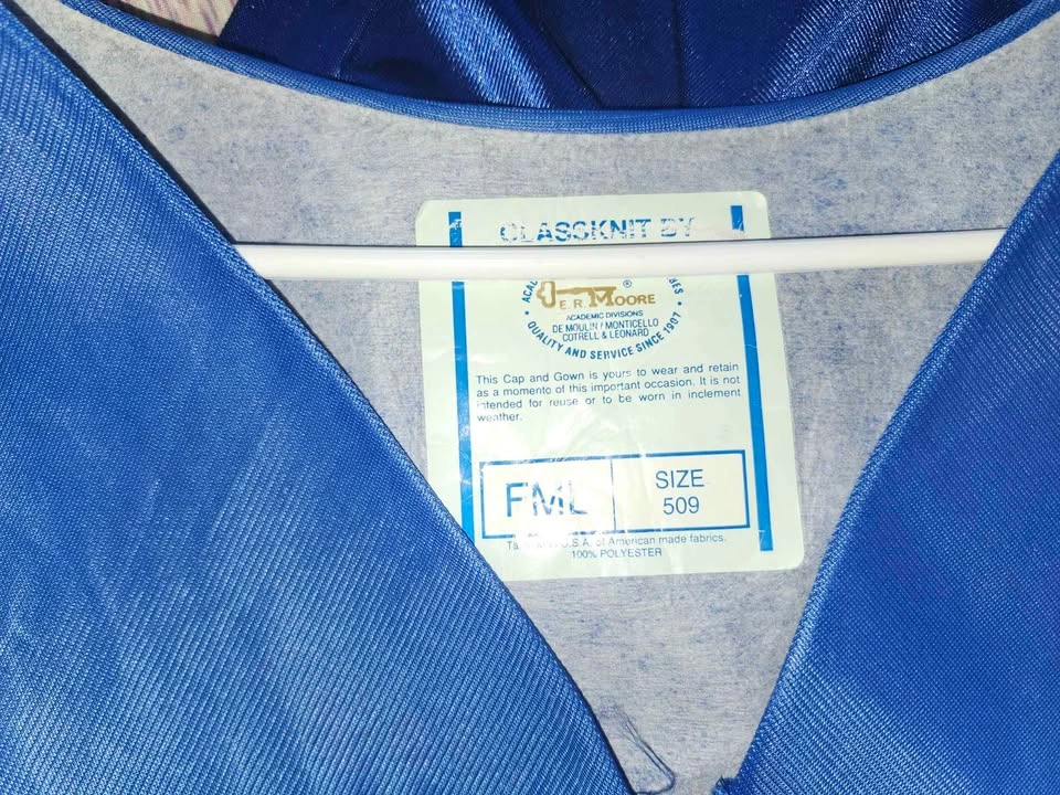 Blue Graduation Cap and Gown Set - photo 2