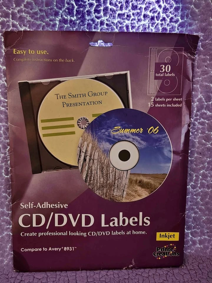 💿📀Printer Creations Self-Adhesive CD/DVD Labels