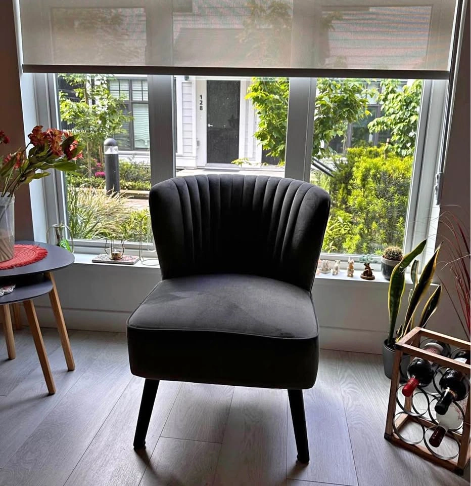 Structube TILIO Velvet Accent Chair – Grey