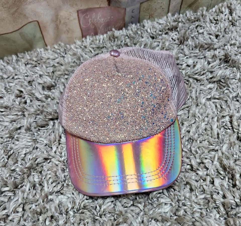 Holographic Pink Glitter Trucker Hat
