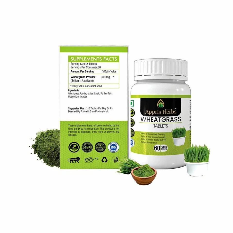 Appris Herbs Supplements: Wheatgrass, Spirulina, Turmeric, etc.