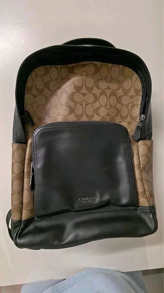 Coach West Backpack in Signature Canvas and Leather