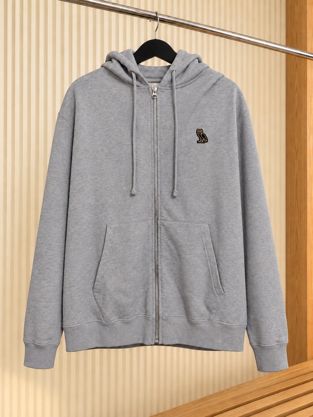 OVO Grey Zip-Up Hoodie & Sweatpants Set
