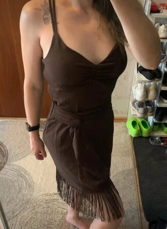 Cocktail dress with fringe size XL - photo 4