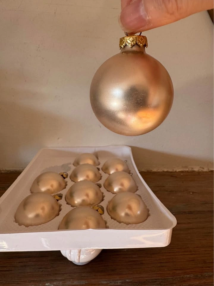 Vintage Sparkling Creations Champagne Pearl Glass Christmas Orna - photo 5