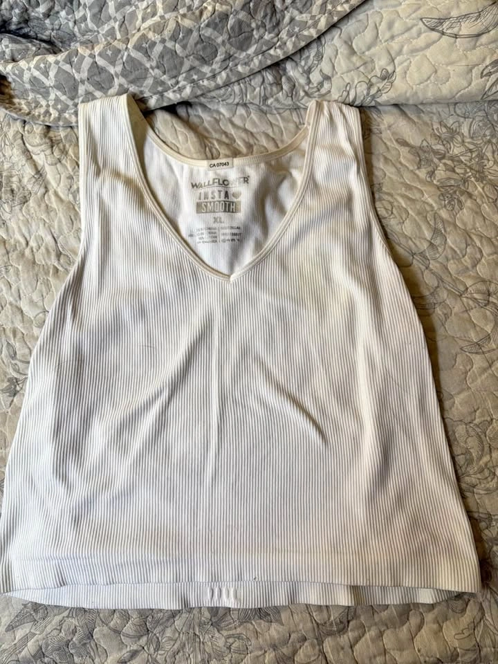 Ribbed White Tank Top