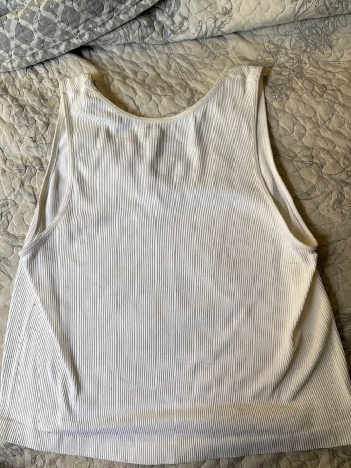 Ribbed White Tank Top - photo 2
