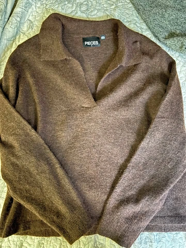 V Neck Collared Sweater