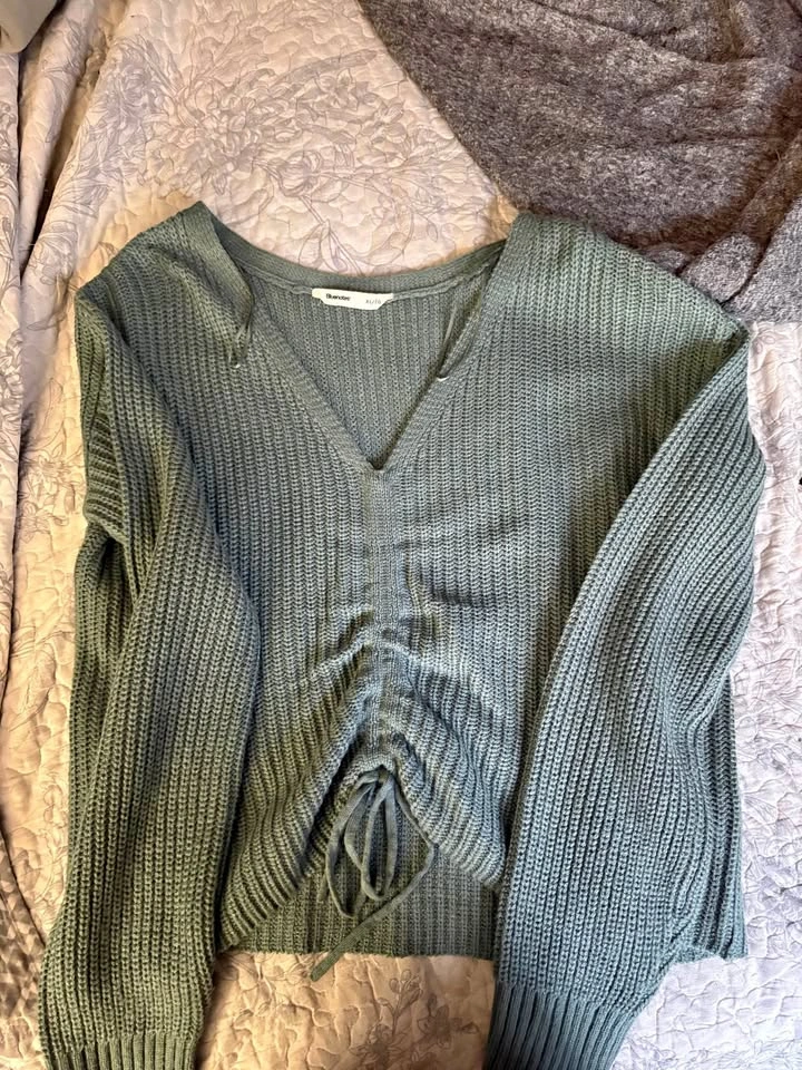Light Green V Neck Sweater