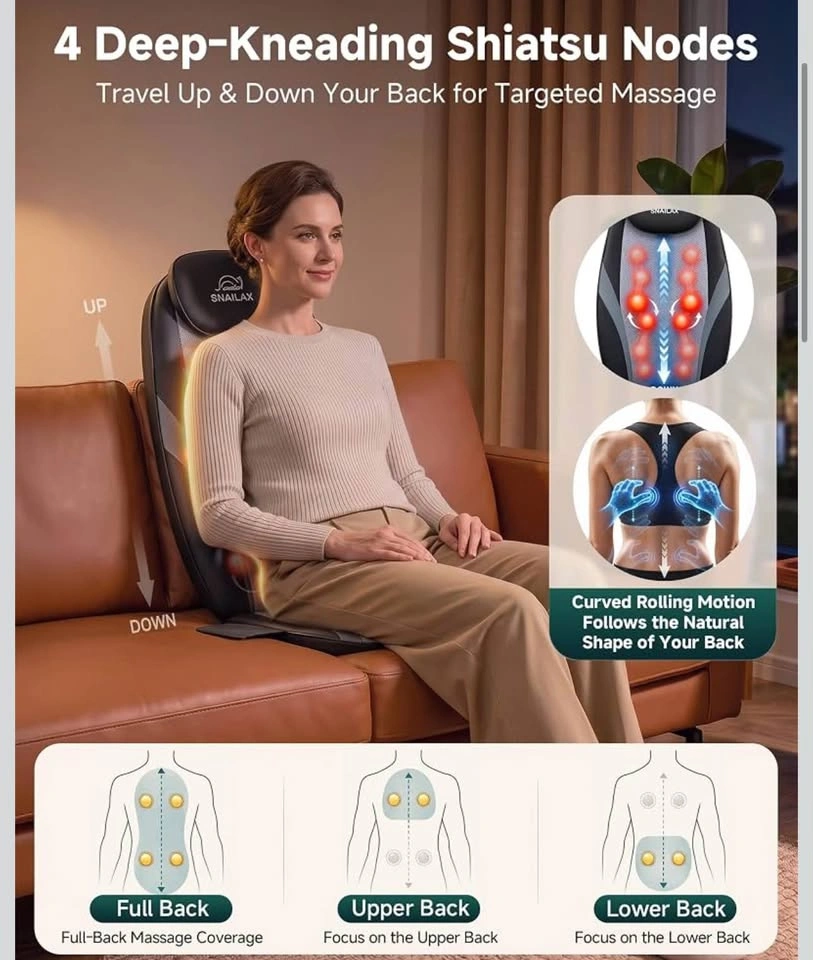 New Shiatsu Back Massager with Heat, Massage Chair Pad - photo 2