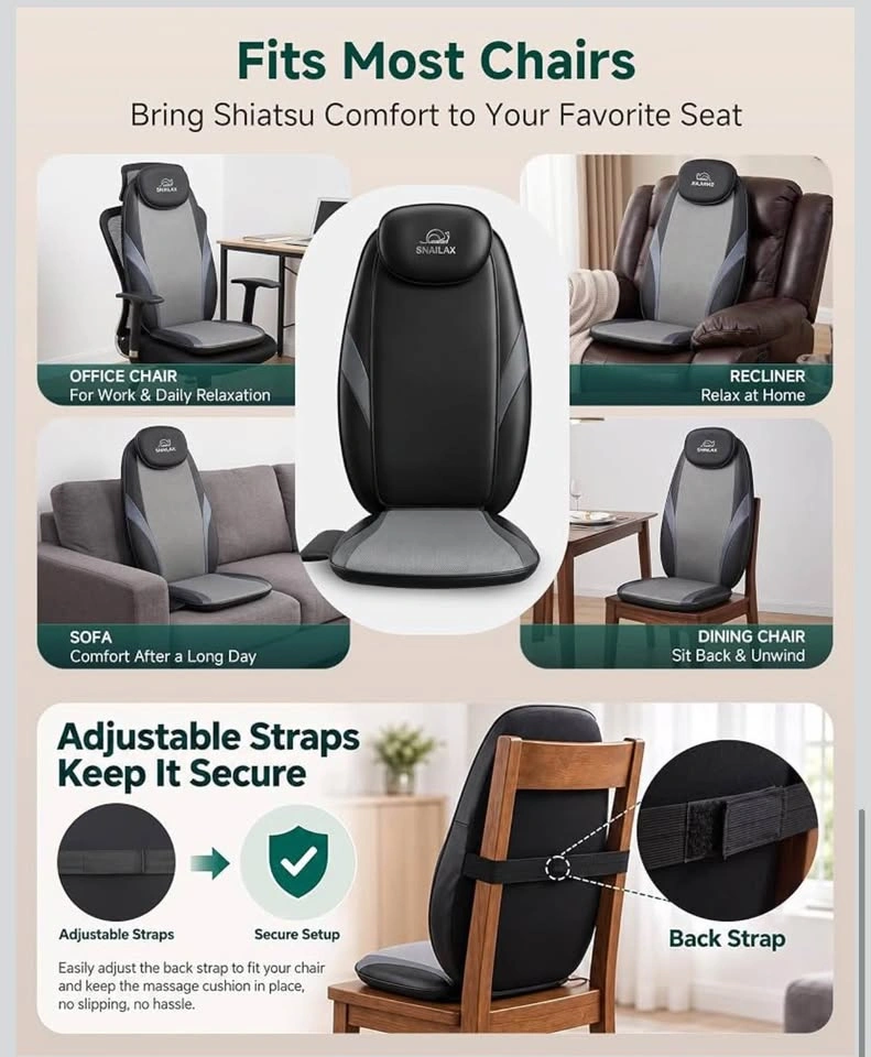 New Shiatsu Back Massager with Heat, Massage Chair Pad - photo 3
