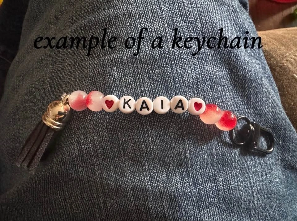 Custom Beaded Name Keychain - Bag Charm - Personalized Gift - photo 5