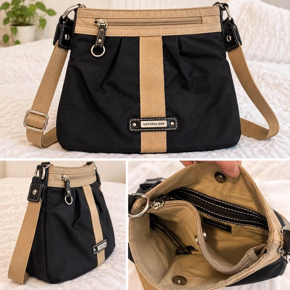Naturalizer Black and Beige Crossbody Bag - photo 2