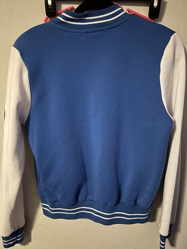 New Look Blue/White Colorblock Varsity Jacket Women's S - photo 3