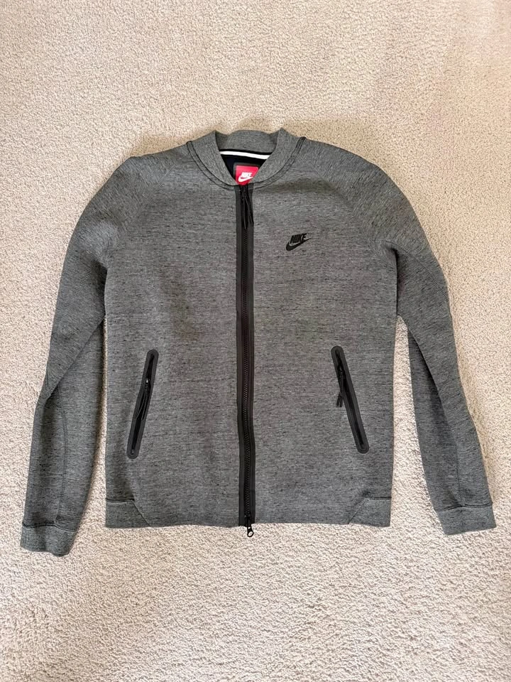 Nike Tech Fleece Bomber Jacket, Heather Grey, Men's Medium