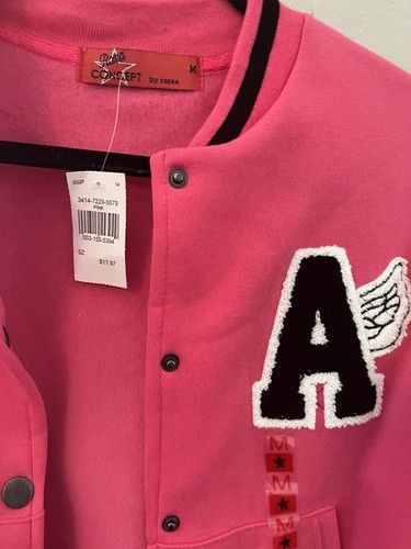 Concept by rosee Pink/Black Varsity Jacket M Snap Front Pockets - photo 2