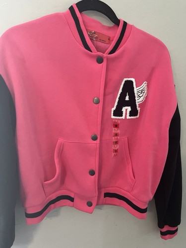 Concept by rosee Pink/Black Varsity Jacket M Snap Front Pockets - photo 3