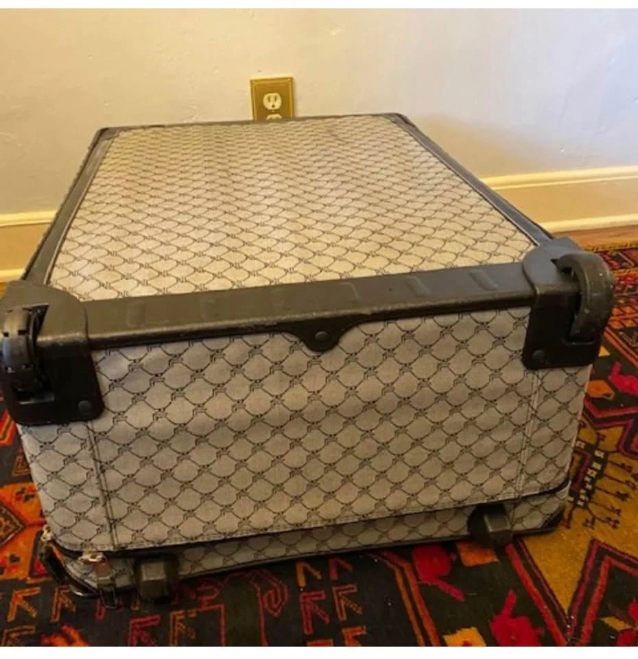 Ralph Lauren Black Gray Signature Jacquard Monogram Suitcase - photo 2