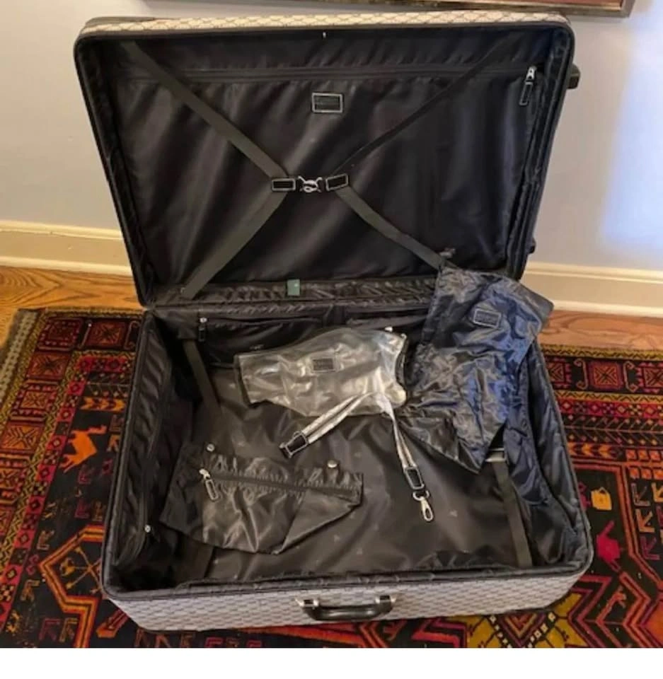 Ralph Lauren Black Gray Signature Jacquard Monogram Suitcase - photo 3