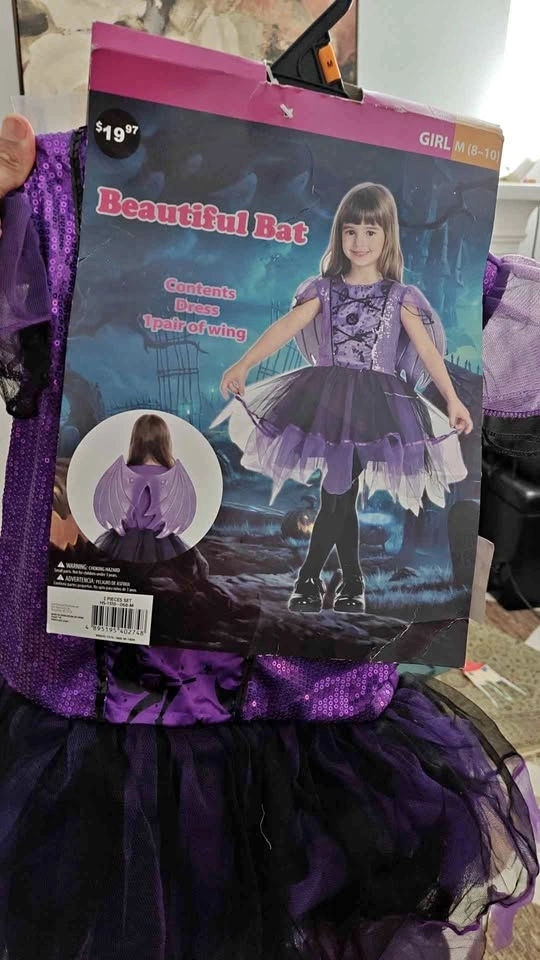 Beautiful Bat Girl's Costume Size M (8-10)