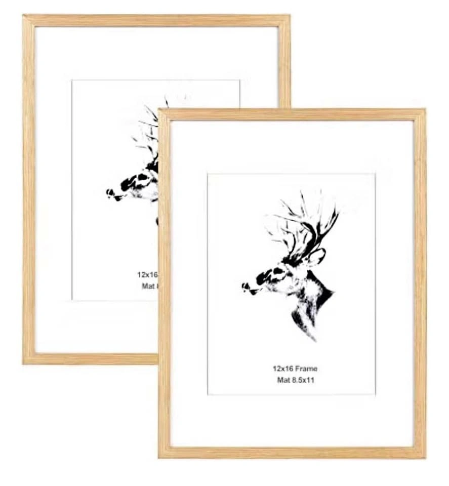 12x16 Picture Frame with Mat for 8.5x11 Set of 2