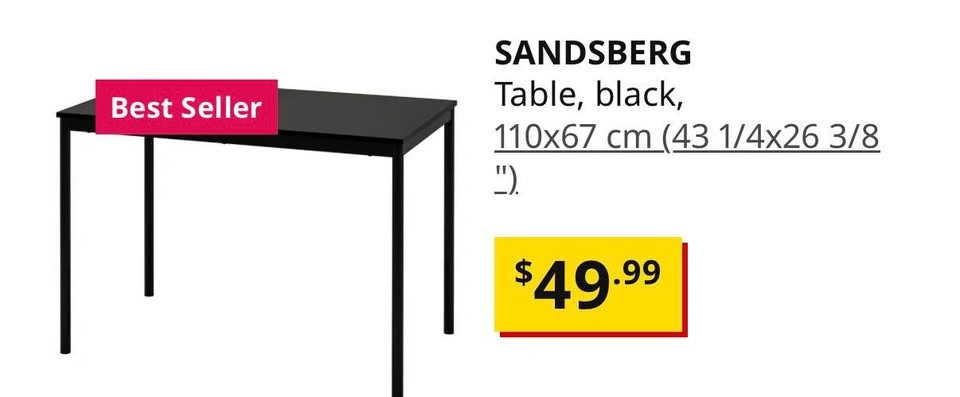 IKEA Black Table – Great Condition - photo 4