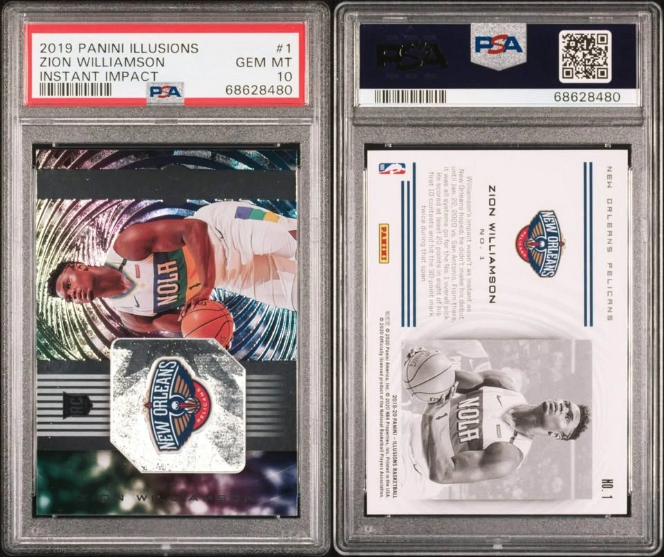 2019 Panini Illusions Zion Williamson Instant Impact Rookie RC P - photo 3