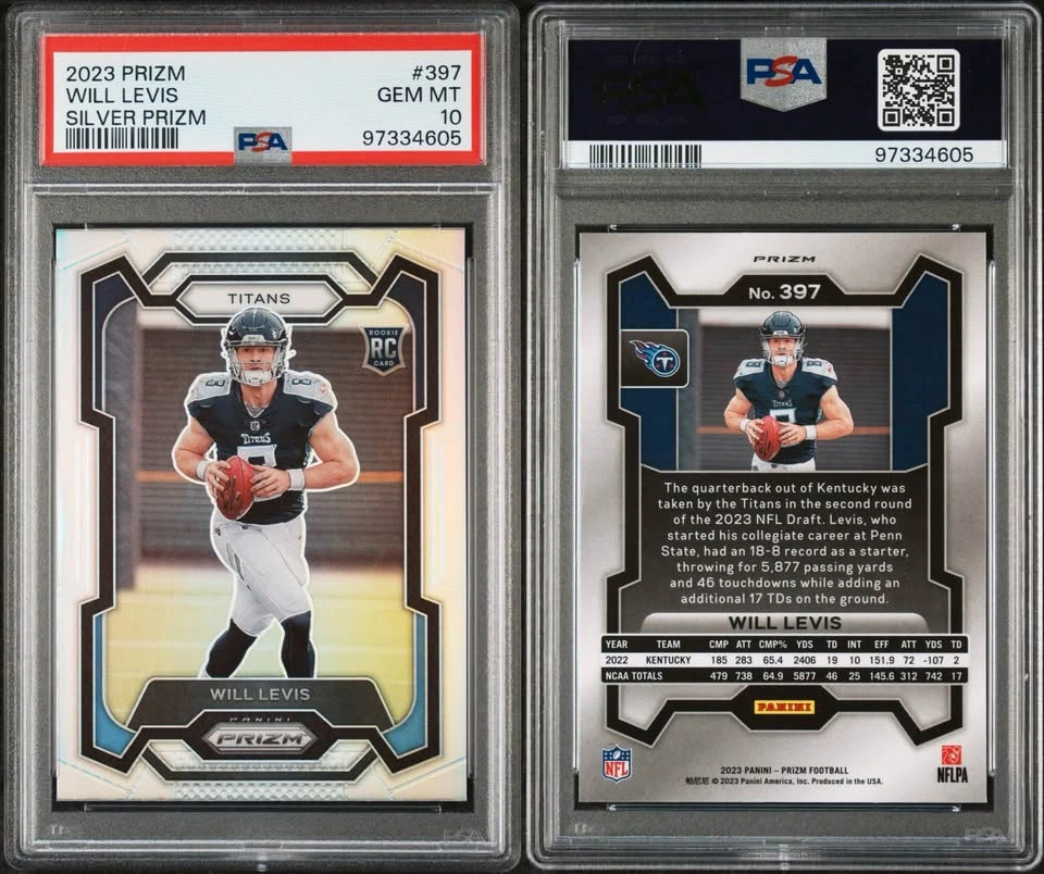 Will Levis 2023 Panini Prizm Silver Prizm Rookie RC PSA 10 #397 - photo 3