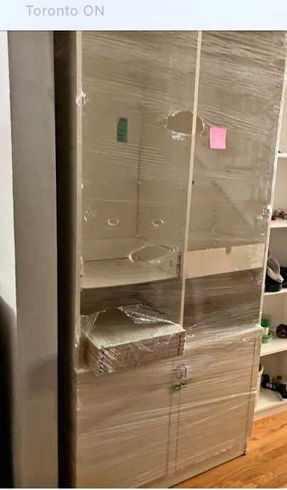 Tall White Storage Cabinet with Shelves