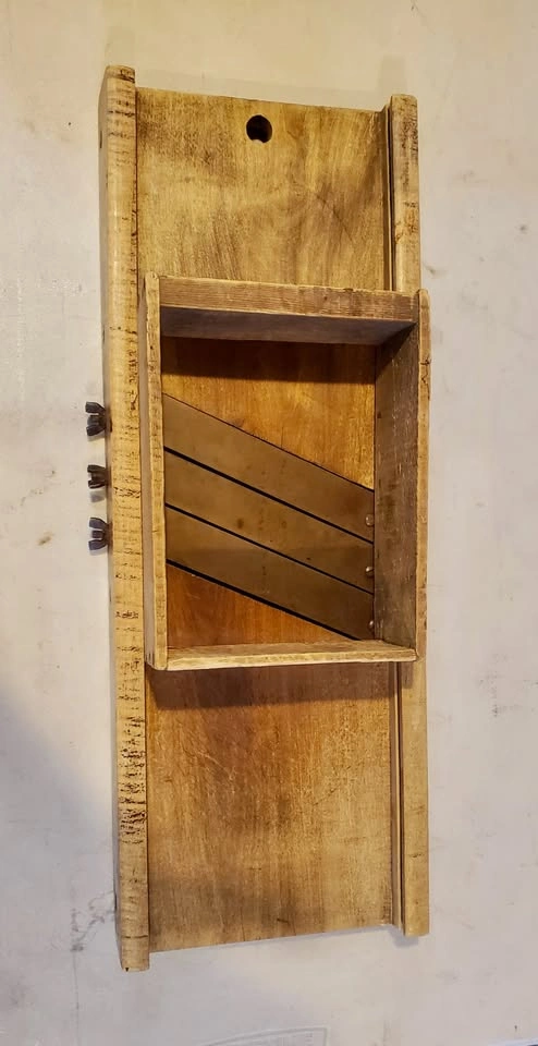 Antique German 3 Blade Mandolin Slaw Cutter/ Cabbage Slicer - photo 2