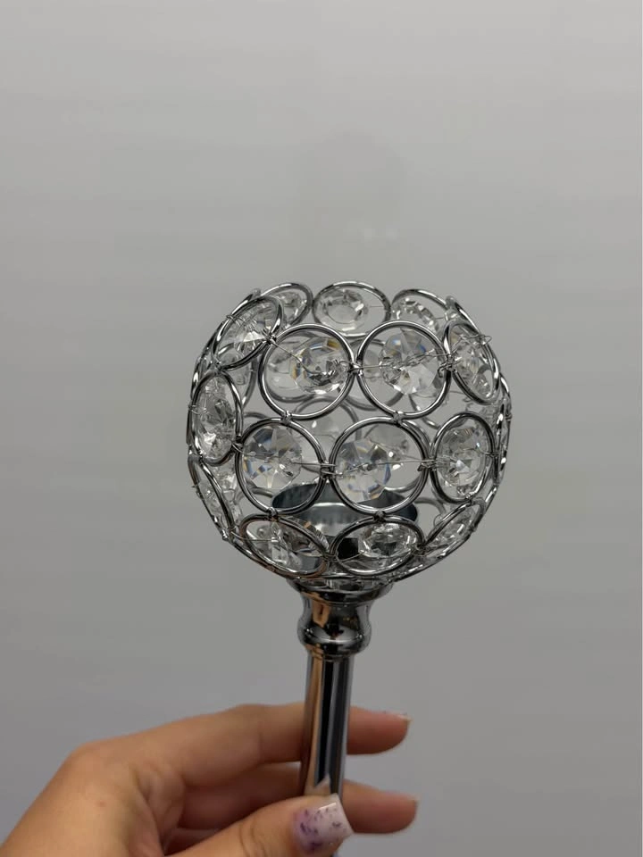 3-Piece Silver Crystal Candle Holder Set – 5 Candle Holders - photo 3