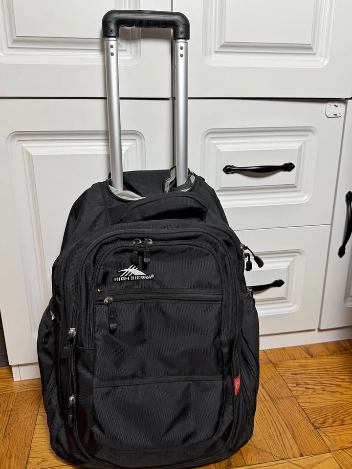 High Sierra Rolling Backpack Wheeled Laptop Travel Bag Black