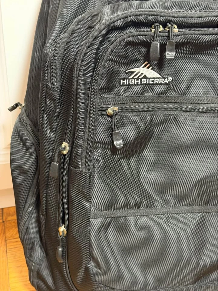 High Sierra Rolling Backpack Wheeled Laptop Travel Bag Black - photo 2