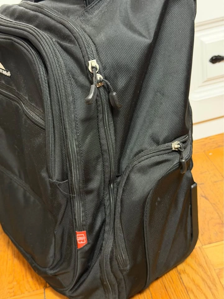 High Sierra Rolling Backpack Wheeled Laptop Travel Bag Black - photo 4
