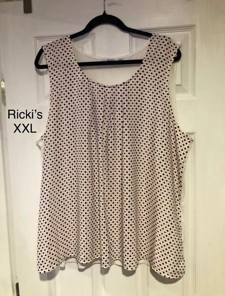 Ricki’s Sleeveless Polka Dot Blouse, XXL thumbnail