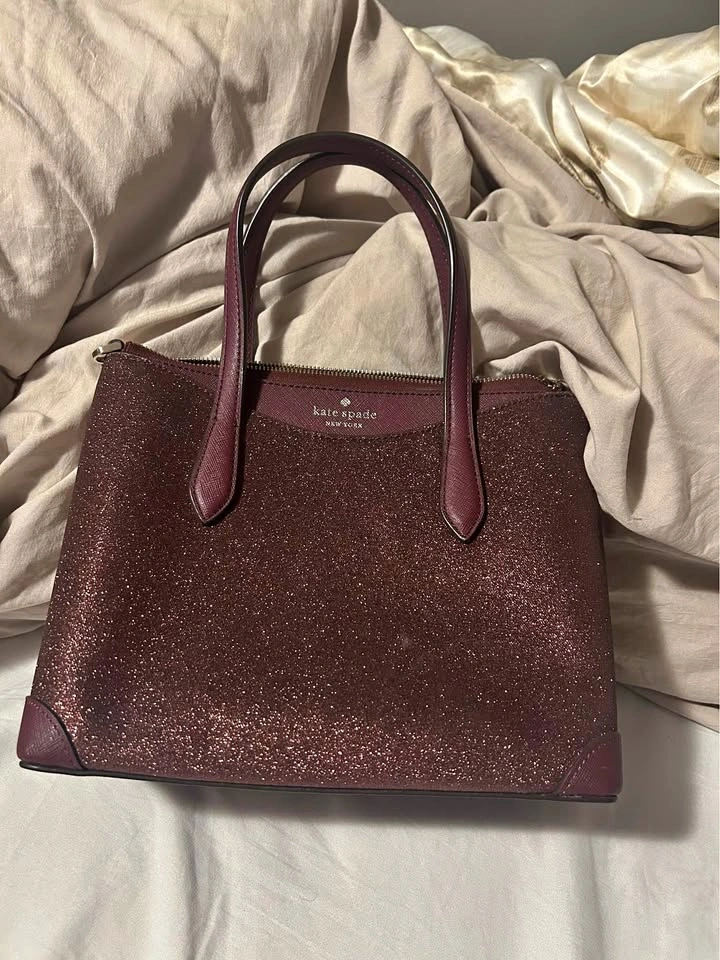 Kate Spade New York Burgundy Glitter Satchel