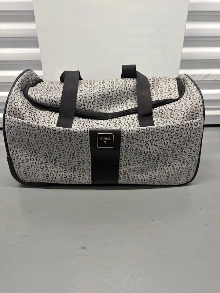 GUESS Monogram Rolling Duffel Travel Bag with Wheels – Like New