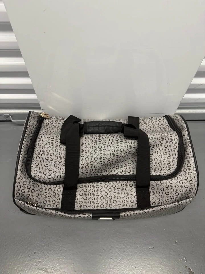 GUESS Monogram Rolling Duffel Travel Bag with Wheels – Like New - photo 2