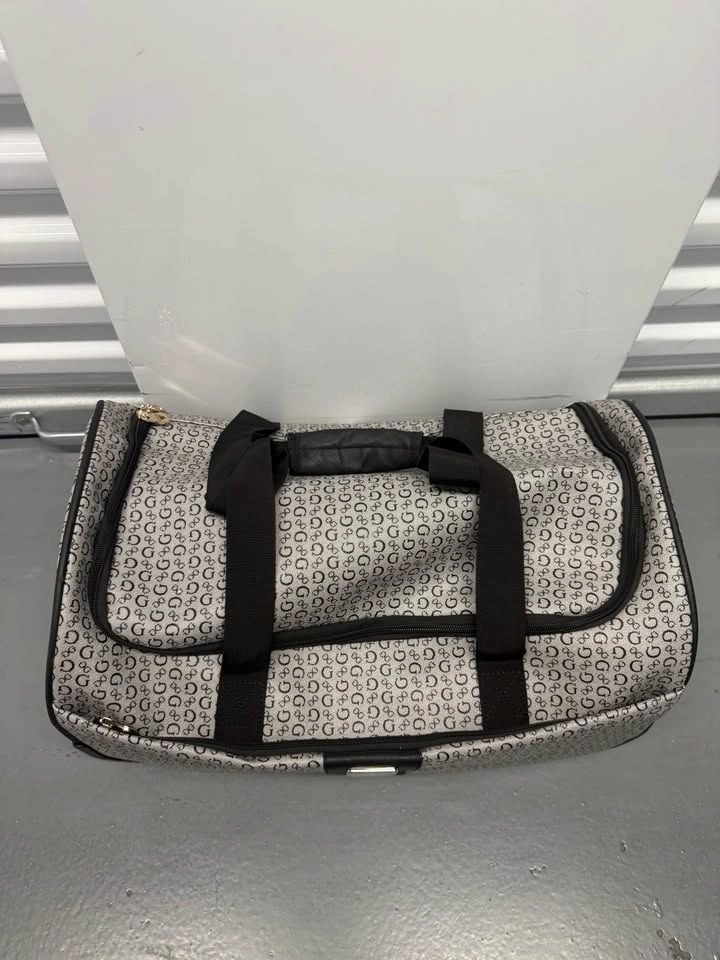 GUESS Monogram Rolling Duffel Travel Bag with Wheels – Like New - photo 3