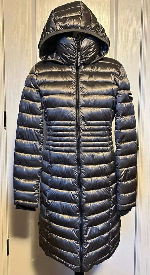 Calvin Klein Long Hooded Puffer Coat