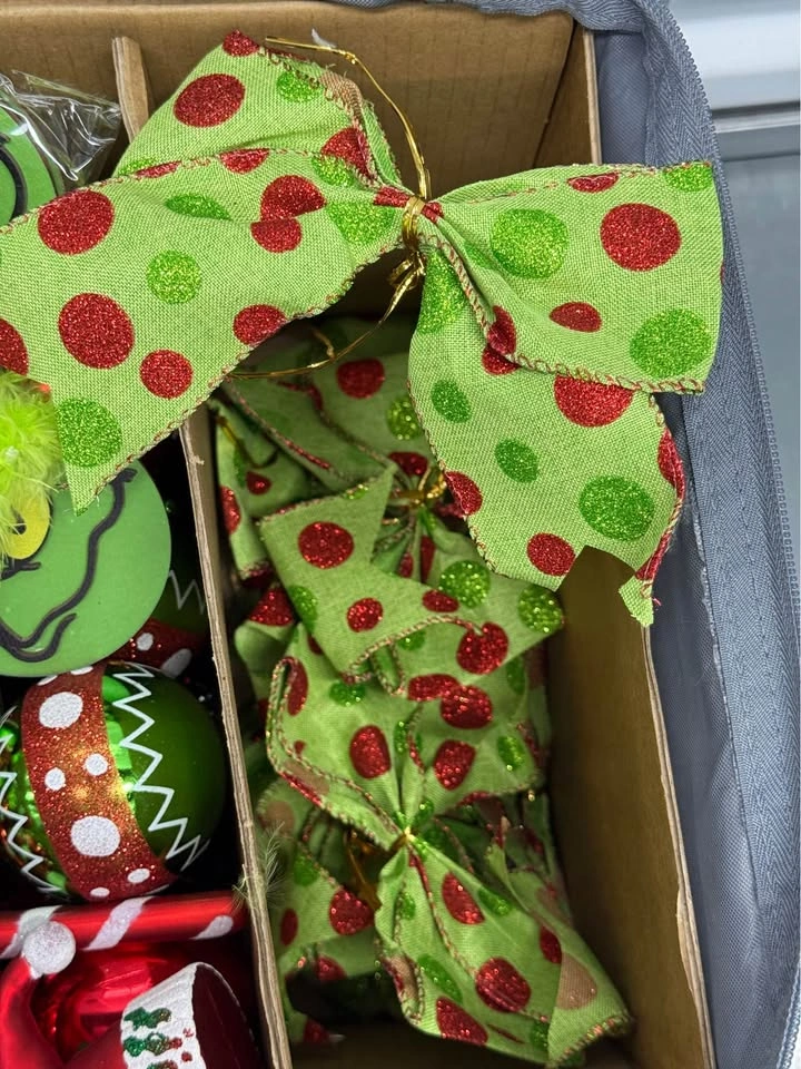 Large Grinch Christmas Decor Lot – Tree, Ornaments, Stocking & M - photo 5