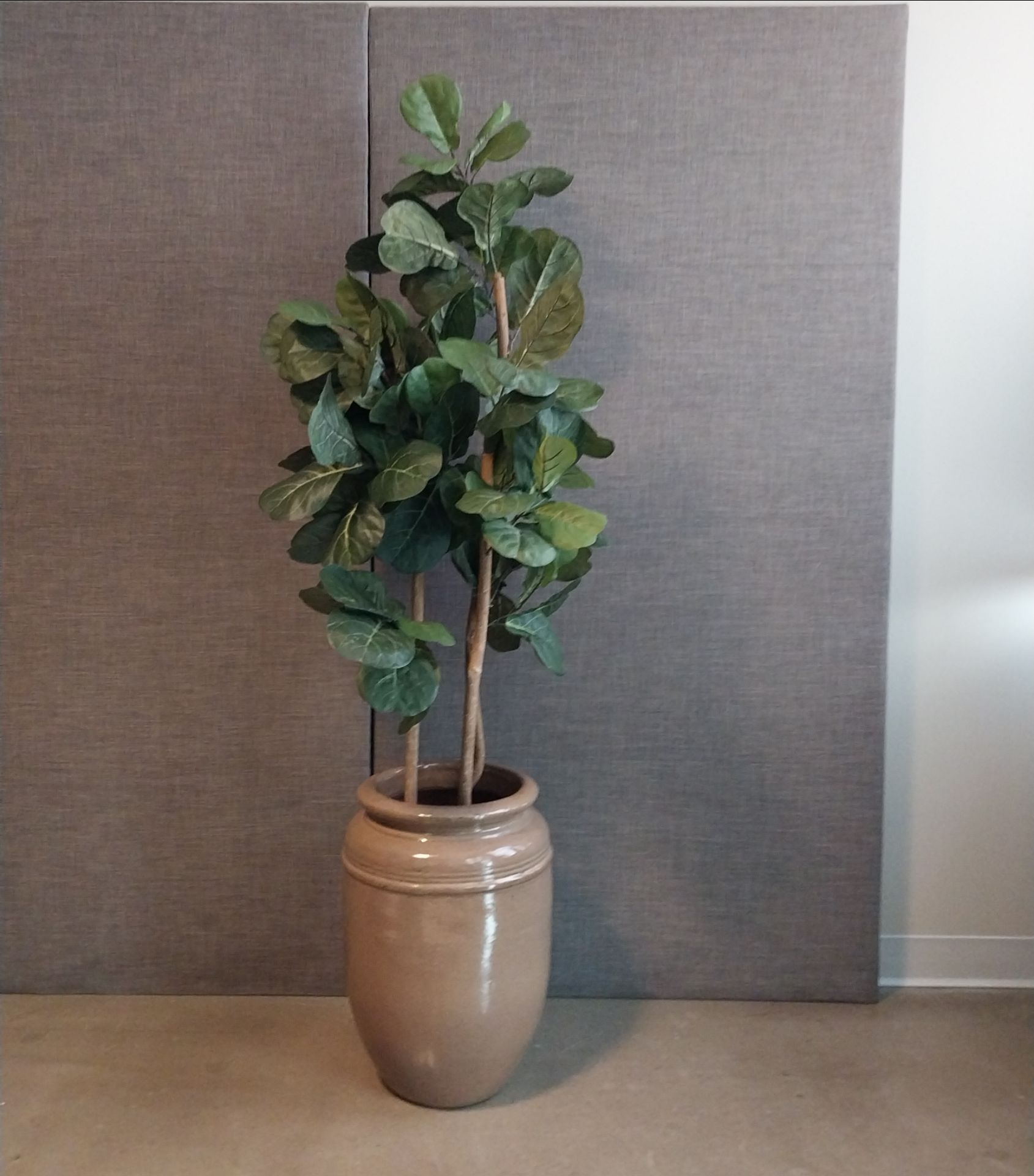 6-Foot Faux Fiddle Leaf Fig Tree + Ceramic Pot – Like New - photo 2